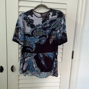 Clover Canyon Peplum Patterned Top